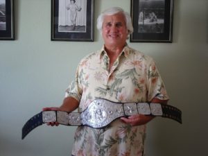 Don Anderson with wrestling memorabilia 1